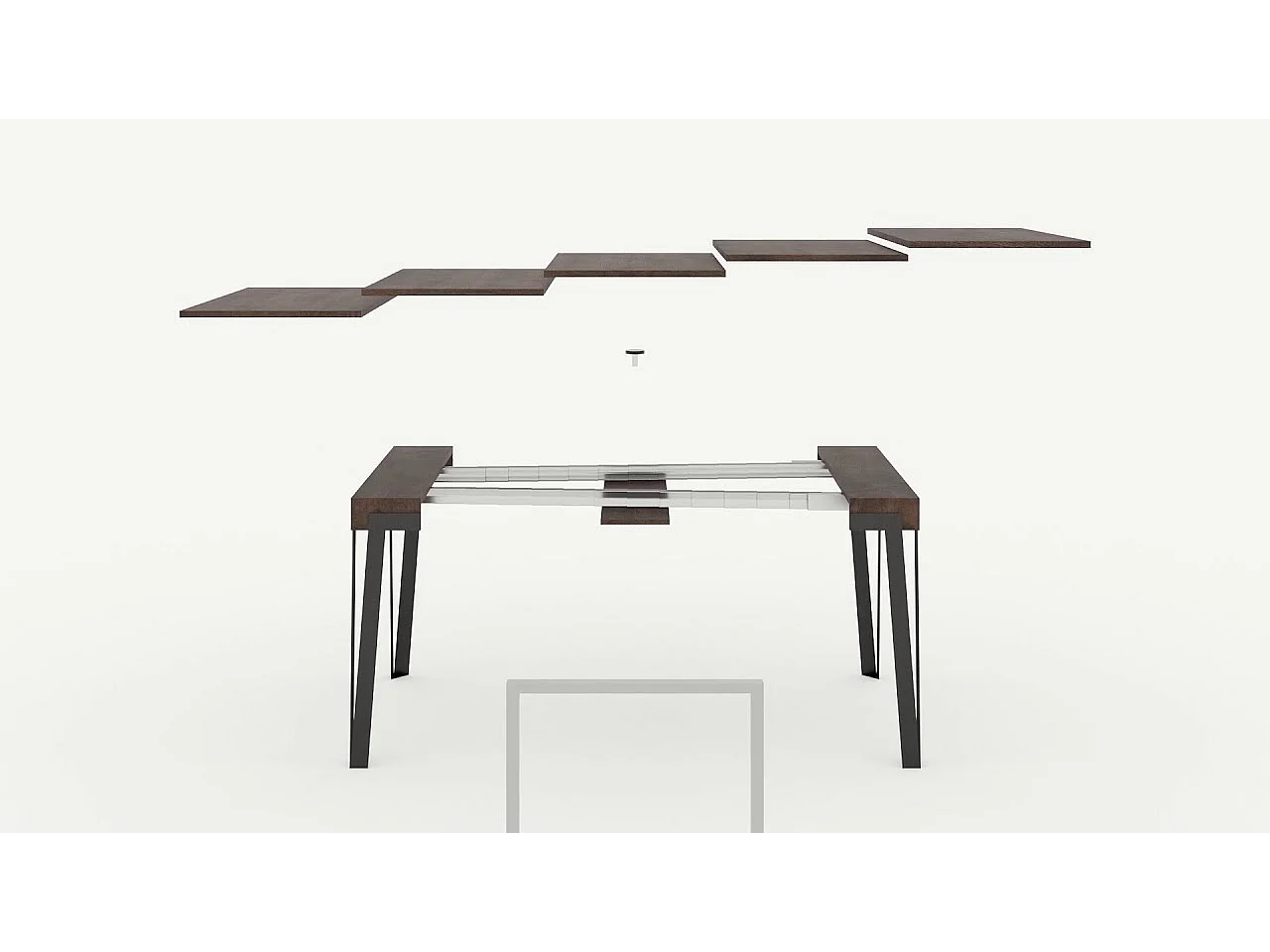 Console extensible 90x40/196 cm Rio Small Chêne Nature cadre Ruille