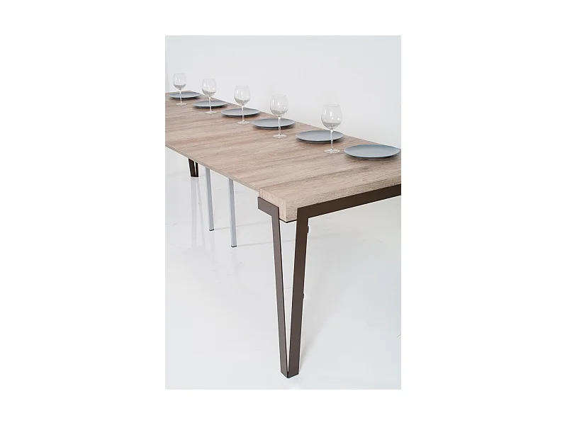 Uitschuifbare sidetable 90x40/196 cm Rio Small natuur eiken met roest frame