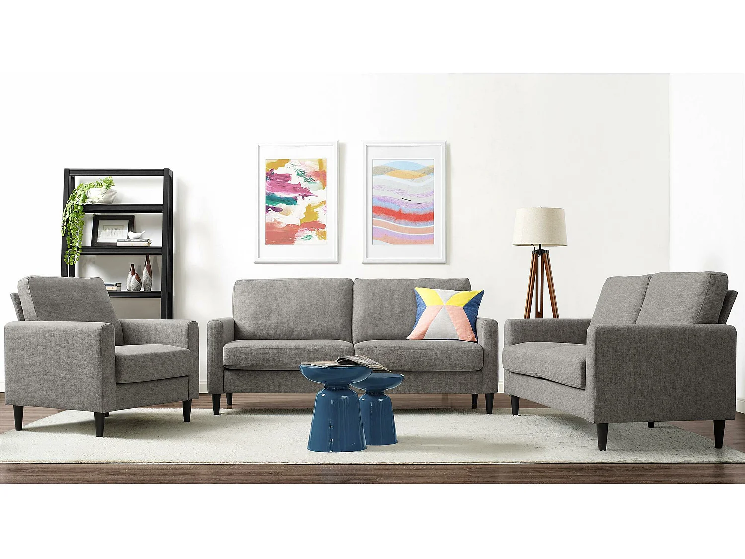 Sofa 3 zits in linnenlook stof grijs