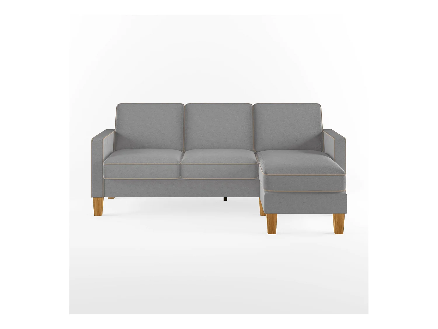 Bowen | Canapé 3 places avec chaise longue en gris