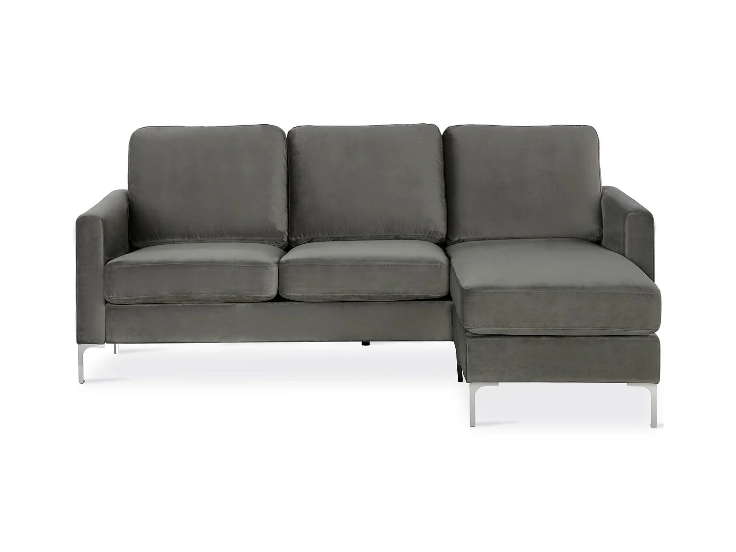 Chapman | Canapé 3 places avec chaise longue en gris velours