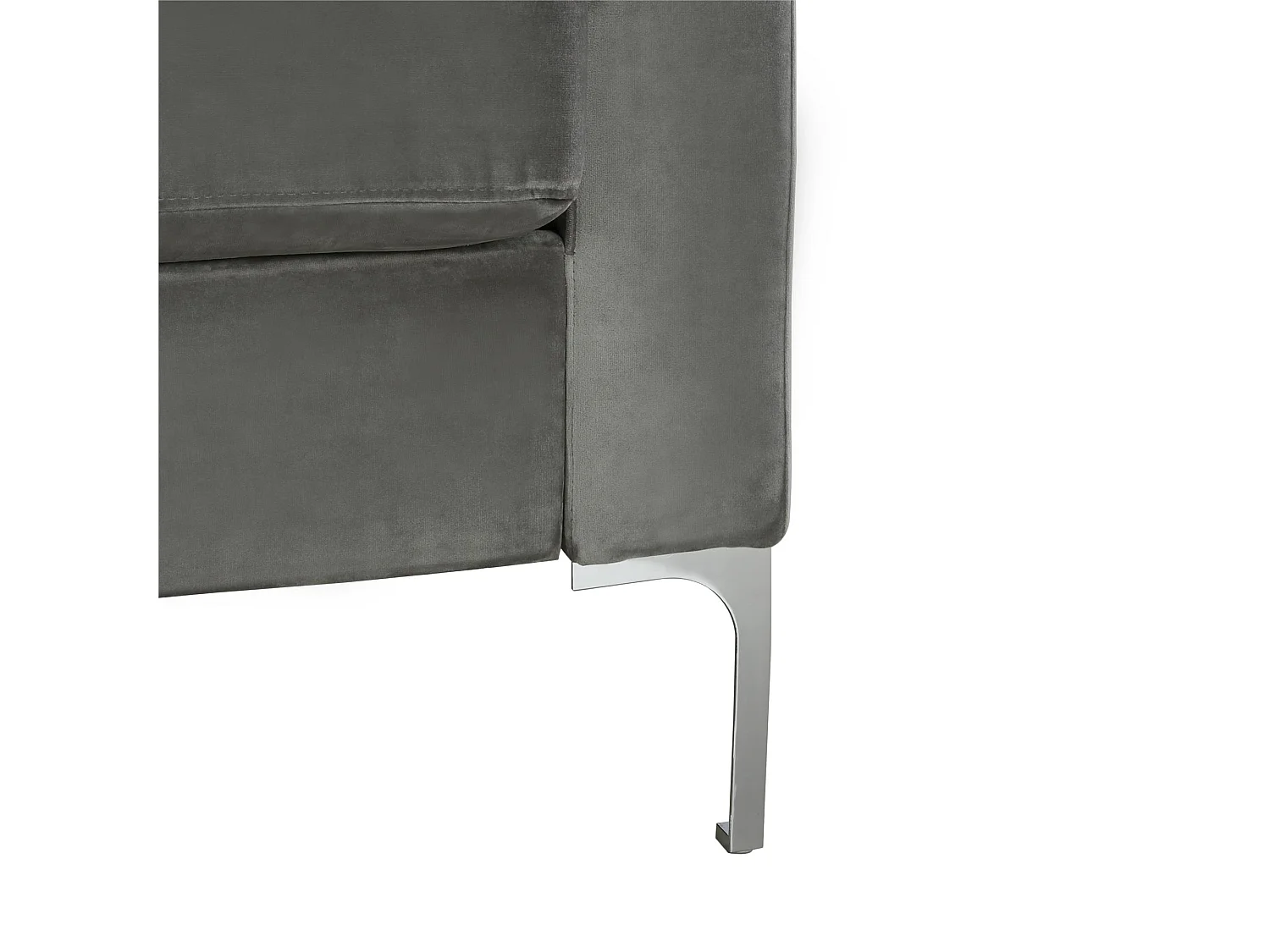 Sofa 3 zits met chaise longue in fluweelgrijs