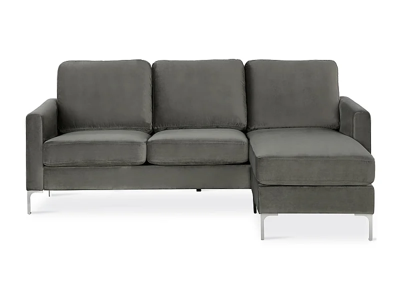 Sofa 3 Sitze mit Chaiselongue in Velvet Grey