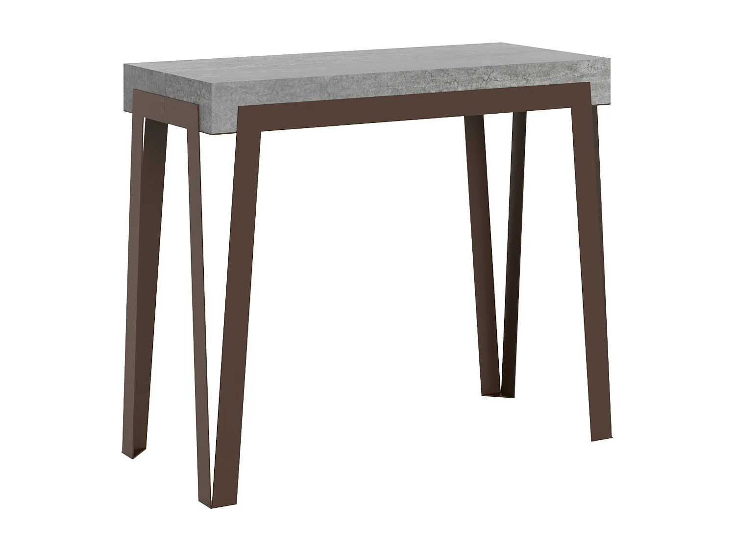 Console extensible 90x40/196 cm Rio Small Gris Béton cadre Ruille