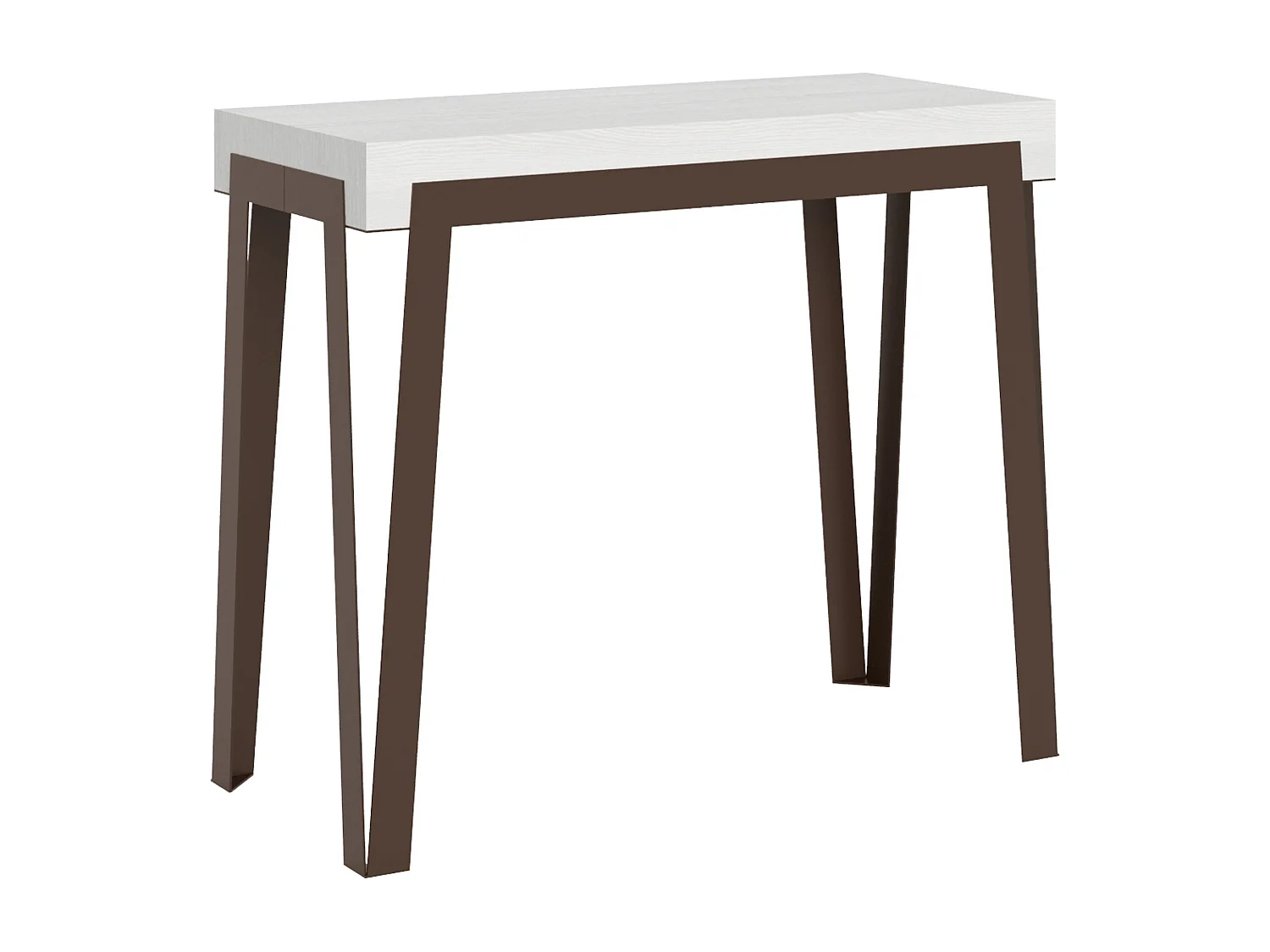 Console extensible 90x40/196 cm Rio Small Frêne Blanc cadre Ruille