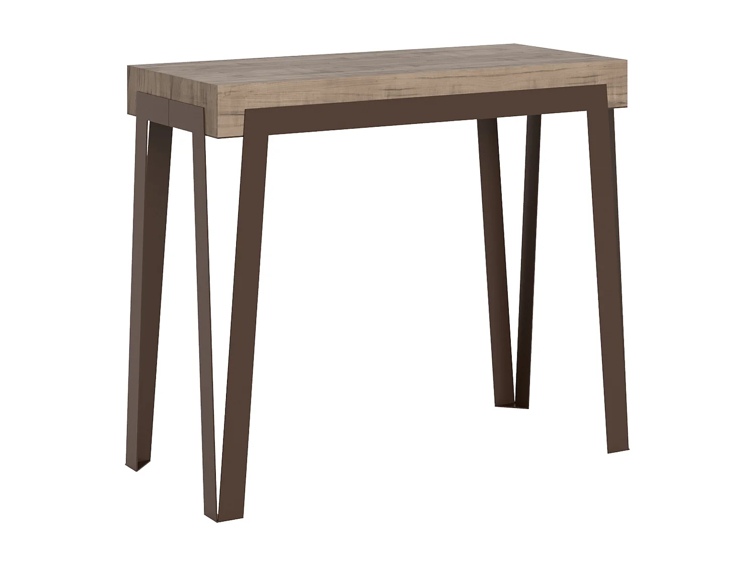 Konsola rozkładana 90x40/196 cm Rio Mały Dąb Premium Struktura naturalna Rdza