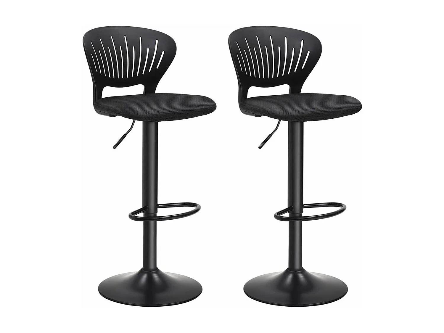 Tabourets de bar lot tissu noire 40 x 42 x 107 cm 12_0002450