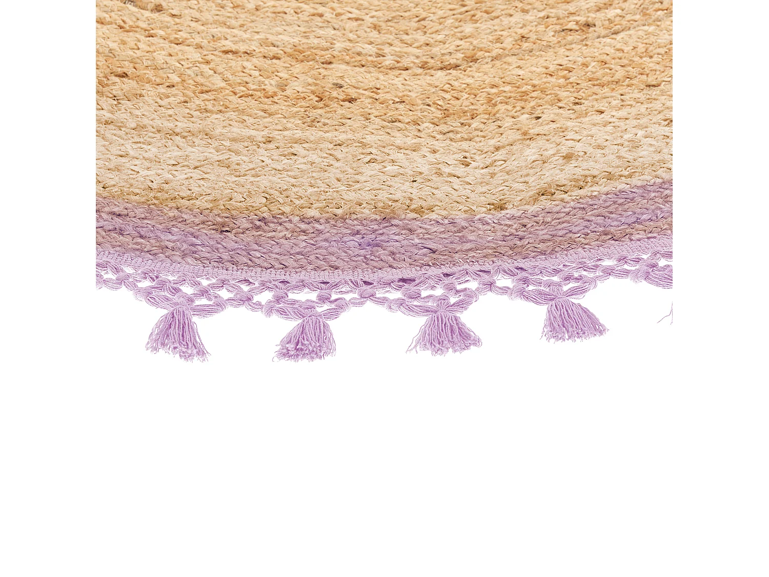 Tappeto iuta beige e viola ⌀ 140 cm MARTS