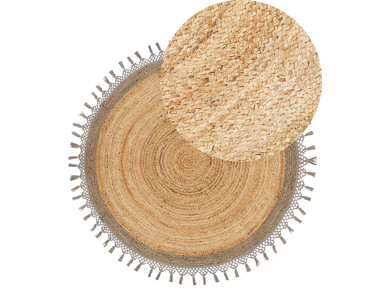 Rug MARTS Grey ø 140 cm Jute