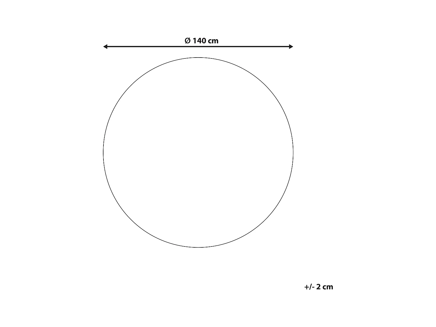 Rustikaler Boho-Teppich rund 140 cm Natürliche Jute Handgeflochten Beige und Schwarz Hovit