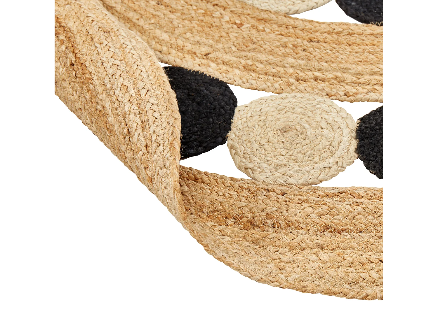 Tapis HOVIT Noir ø 140 cm Jute