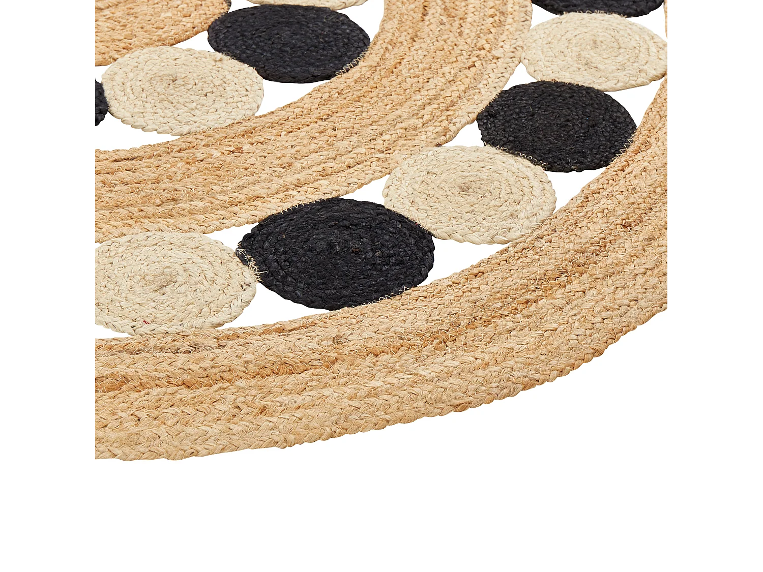 Tapis HOVIT Noir ø 140 cm Jute