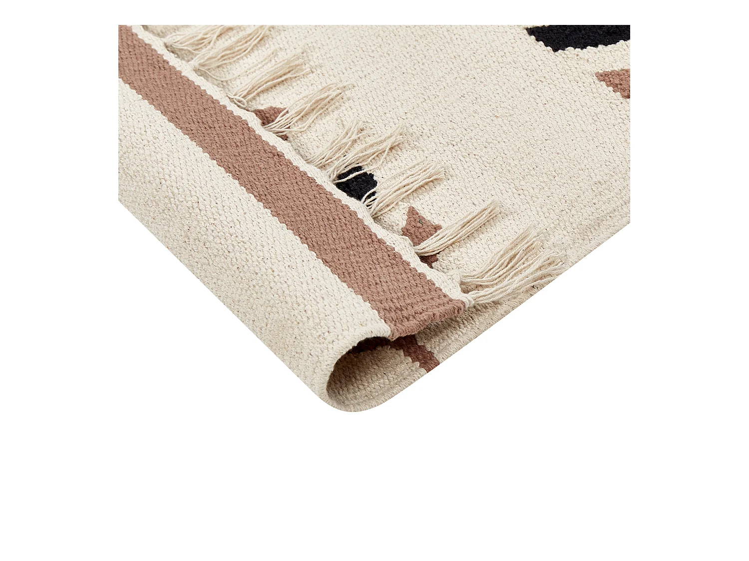 Dywan bawełniany kilim 200 x 300 cm beżowo-czarny NIAVAN