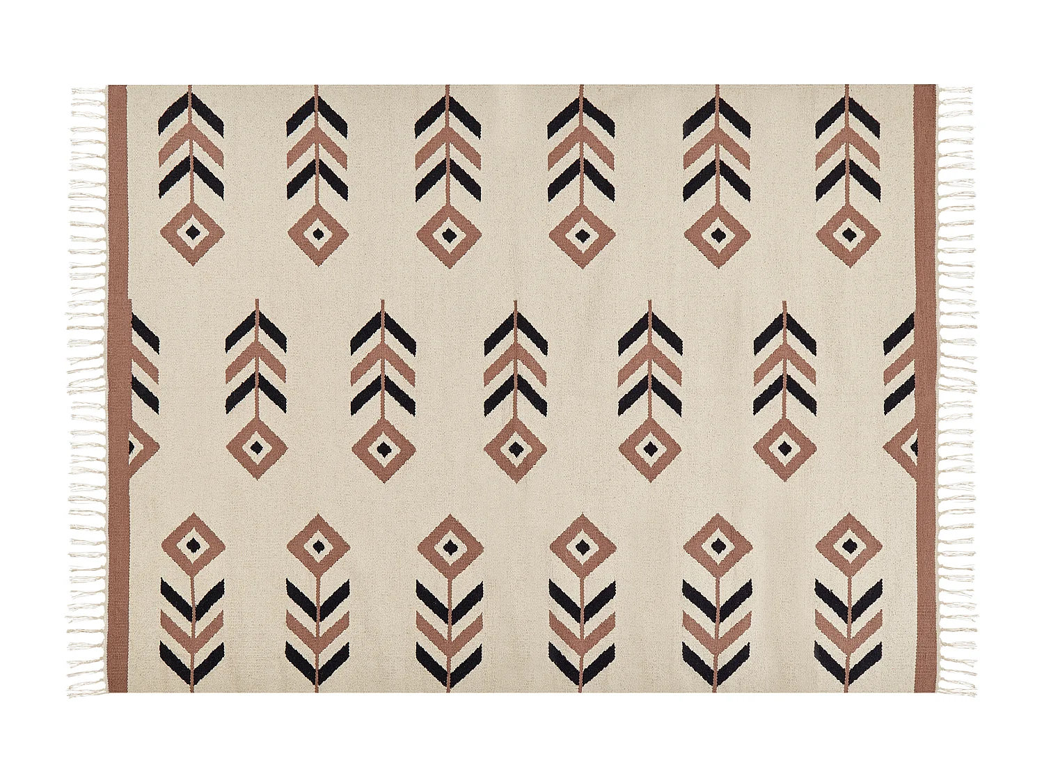 Vloerkleed kelim beige/zwart 200 x 300 cm NIAVAN