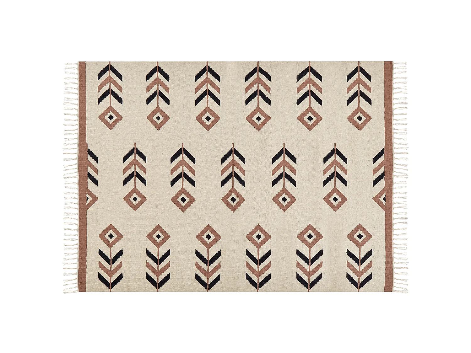 Rug NIAVAN Beige 200 x 300 cm Cotton Kilim