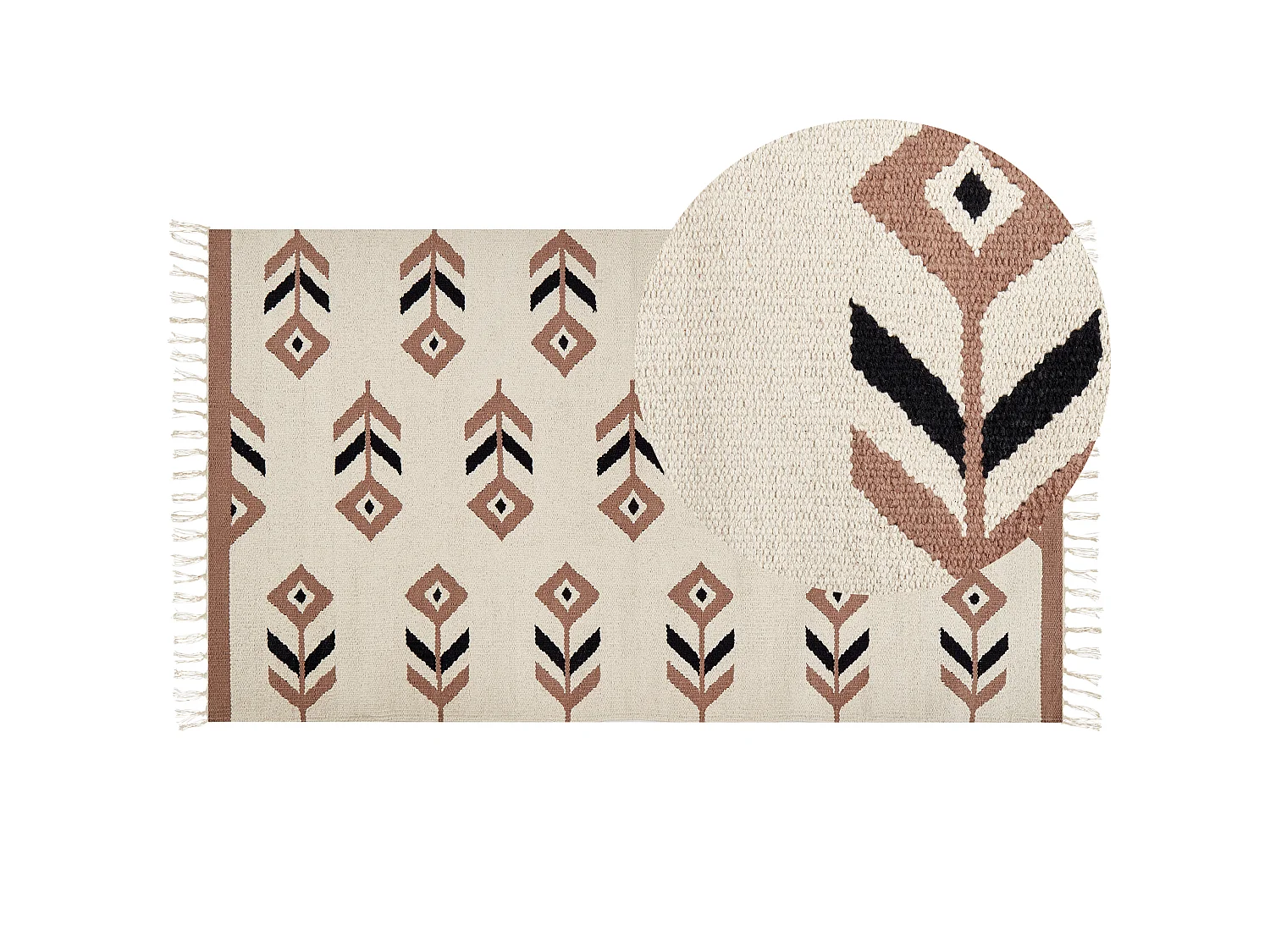 Tapis NIAVAN Beige 80 x 150 cm Coton Kilim