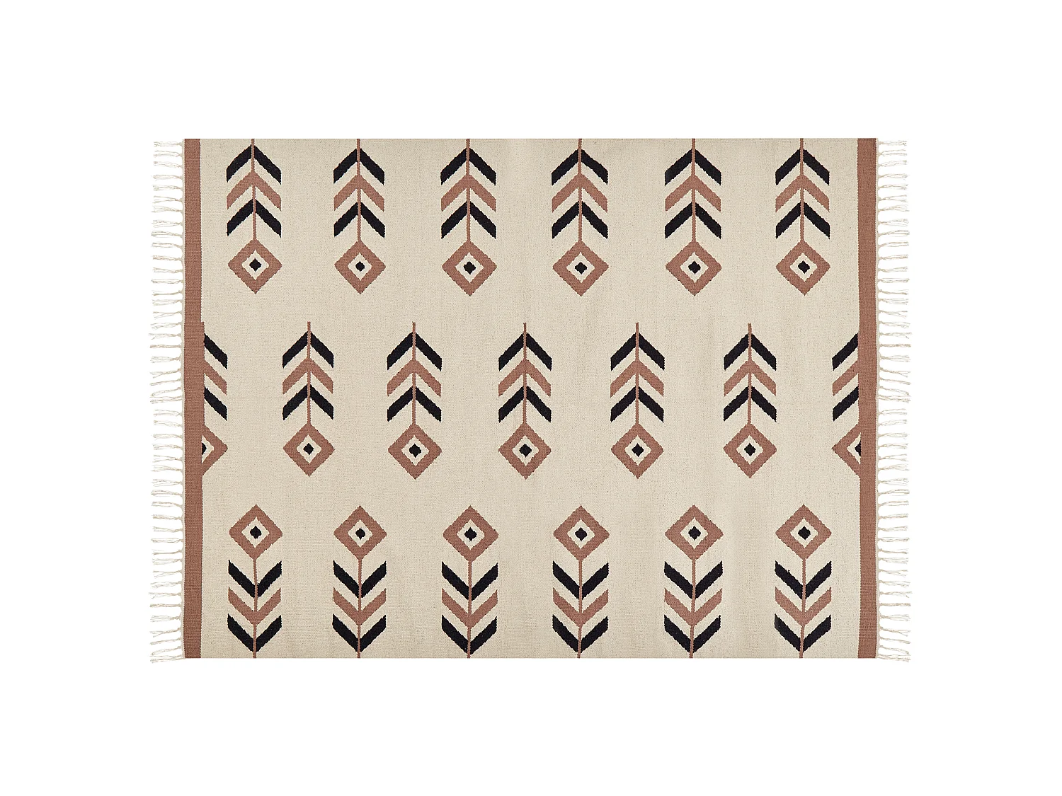 Dywan bawełniany kilim 140 x 200 cm beżowo-czarny NIAVAN