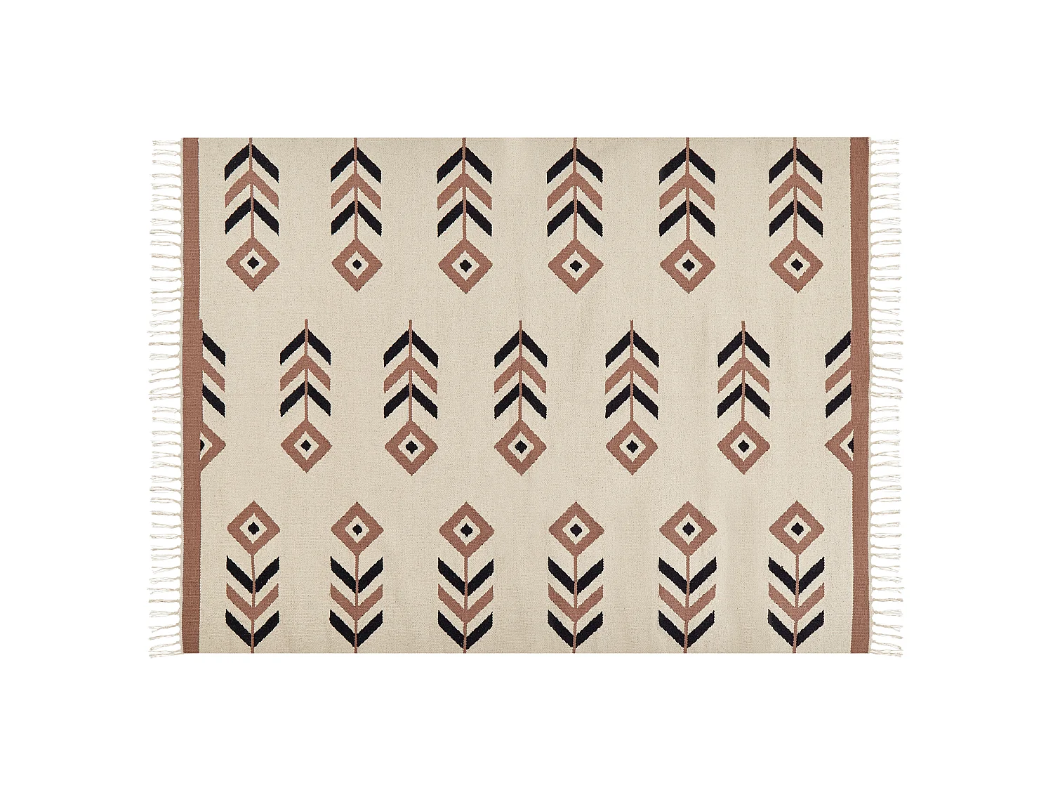 Vloerkleed kelim beige/zwart 140 x 200 cm NIAVAN