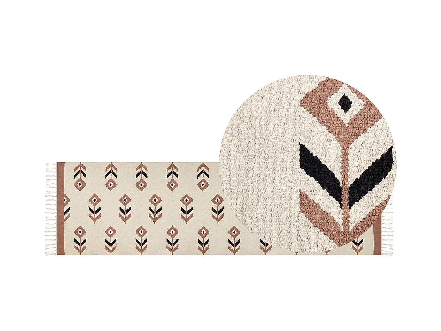 Tapis NIAVAN Beige 80 x 300 cm Coton Kilim