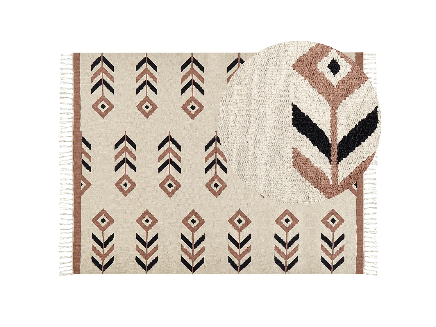 Vloerkleed kelim beige/zwart 160 x 230 cm NIAVAN