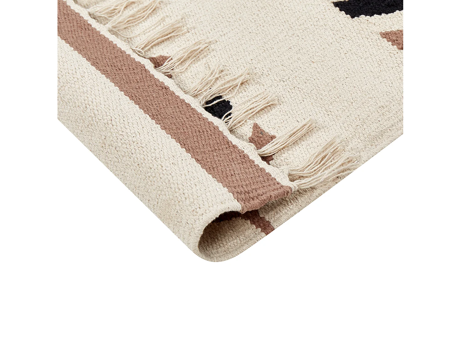 Vloerkleed kelim beige/zwart 160 x 230 cm NIAVAN