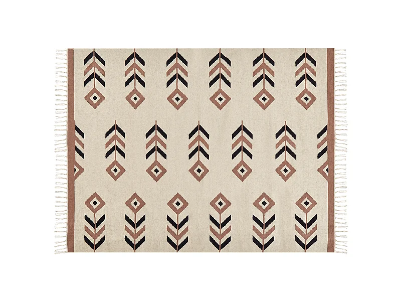 Vloerkleed kelim beige/zwart 160 x 230 cm NIAVAN