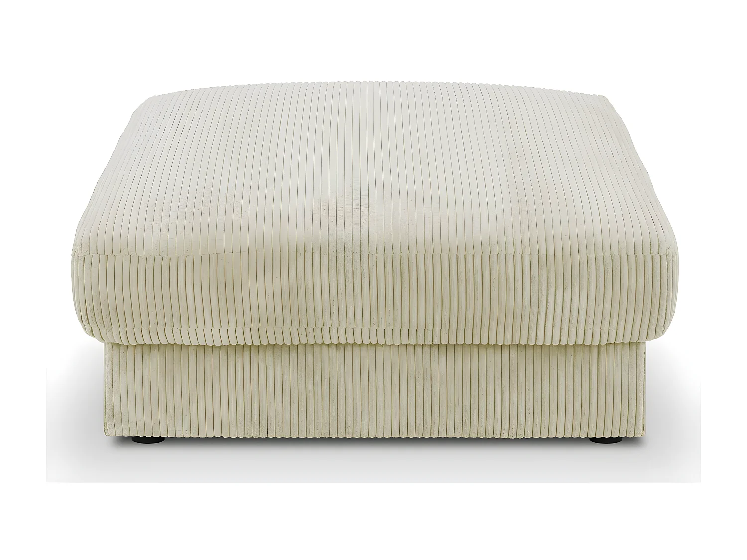 Pouf en velours côtelé beige - Arty