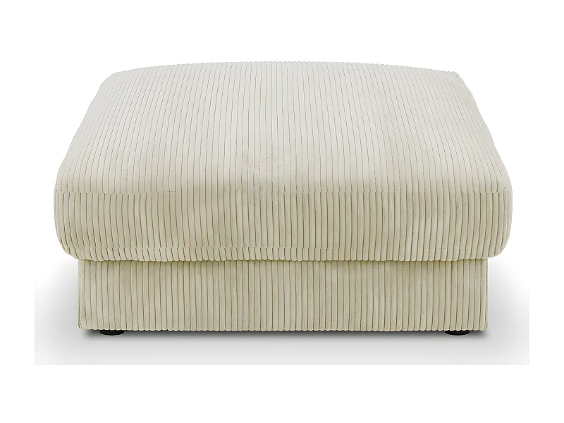 Pouf en velours côtelé beige - Arty