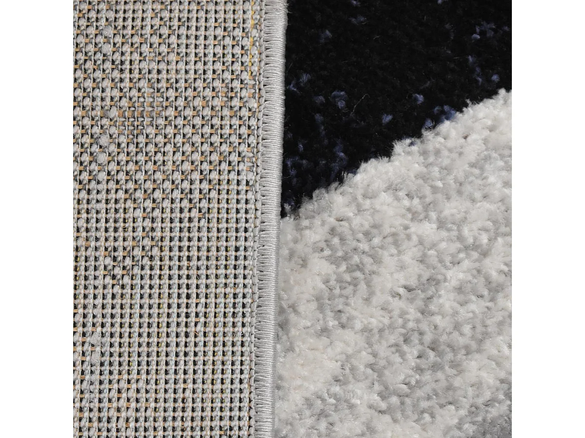 tapis cuisine 120x170 tissé gris et noir rectangle motif géométrique LIGNÉ