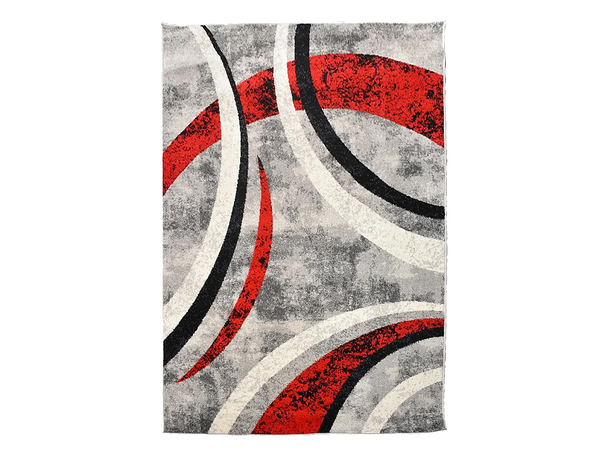 tapis cuisine 120x170 tissé gris et noir rectangle motif géométrique LIGNÉ