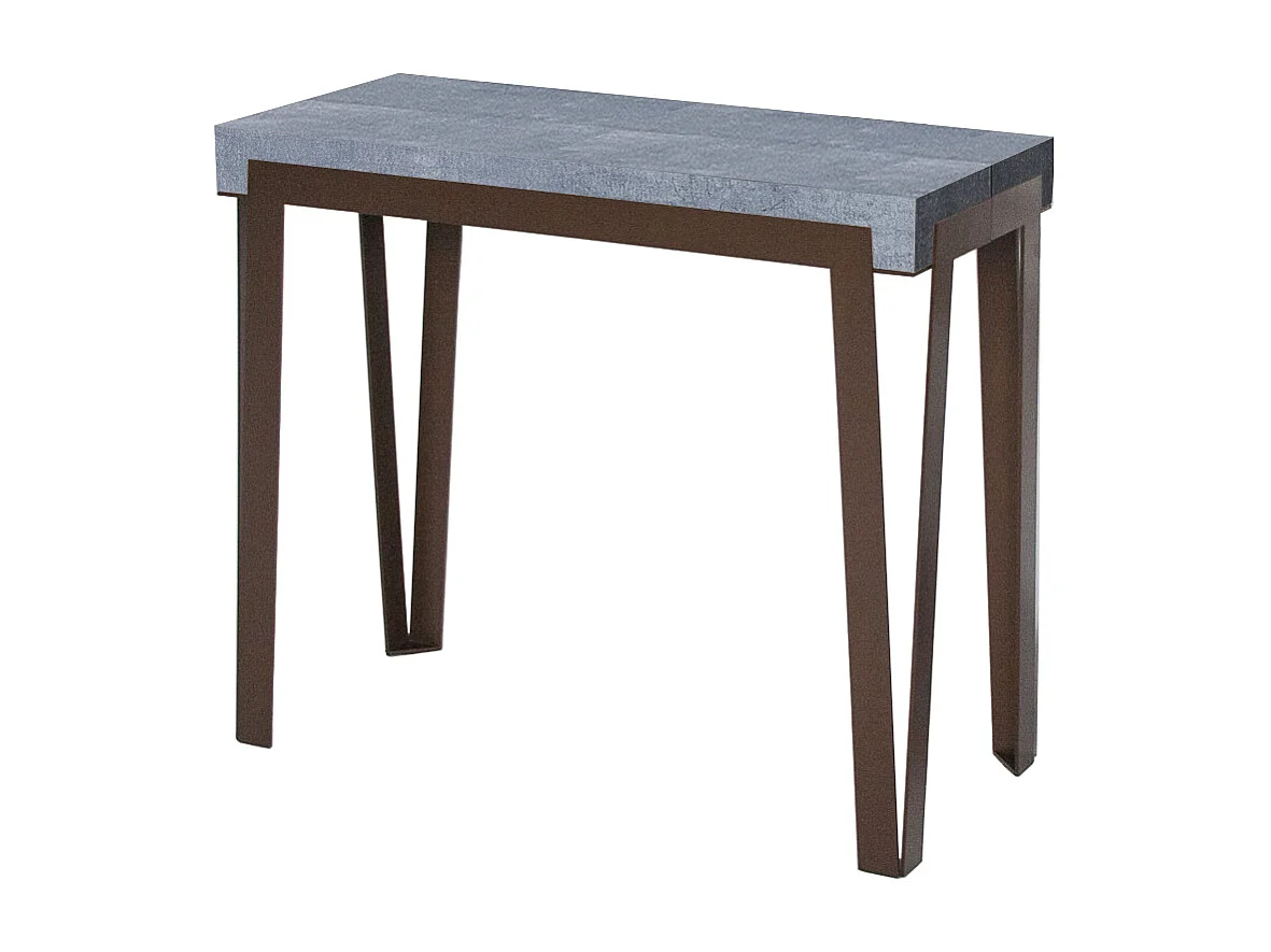 Console extensible 90x40/300 cm Rio Gris Béton cadre Ruille
