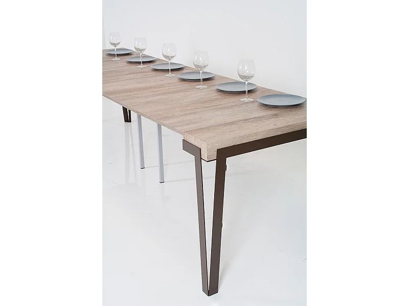 Console extensible 90x40/300 cm Rio Chêne Nature cadre Ruille