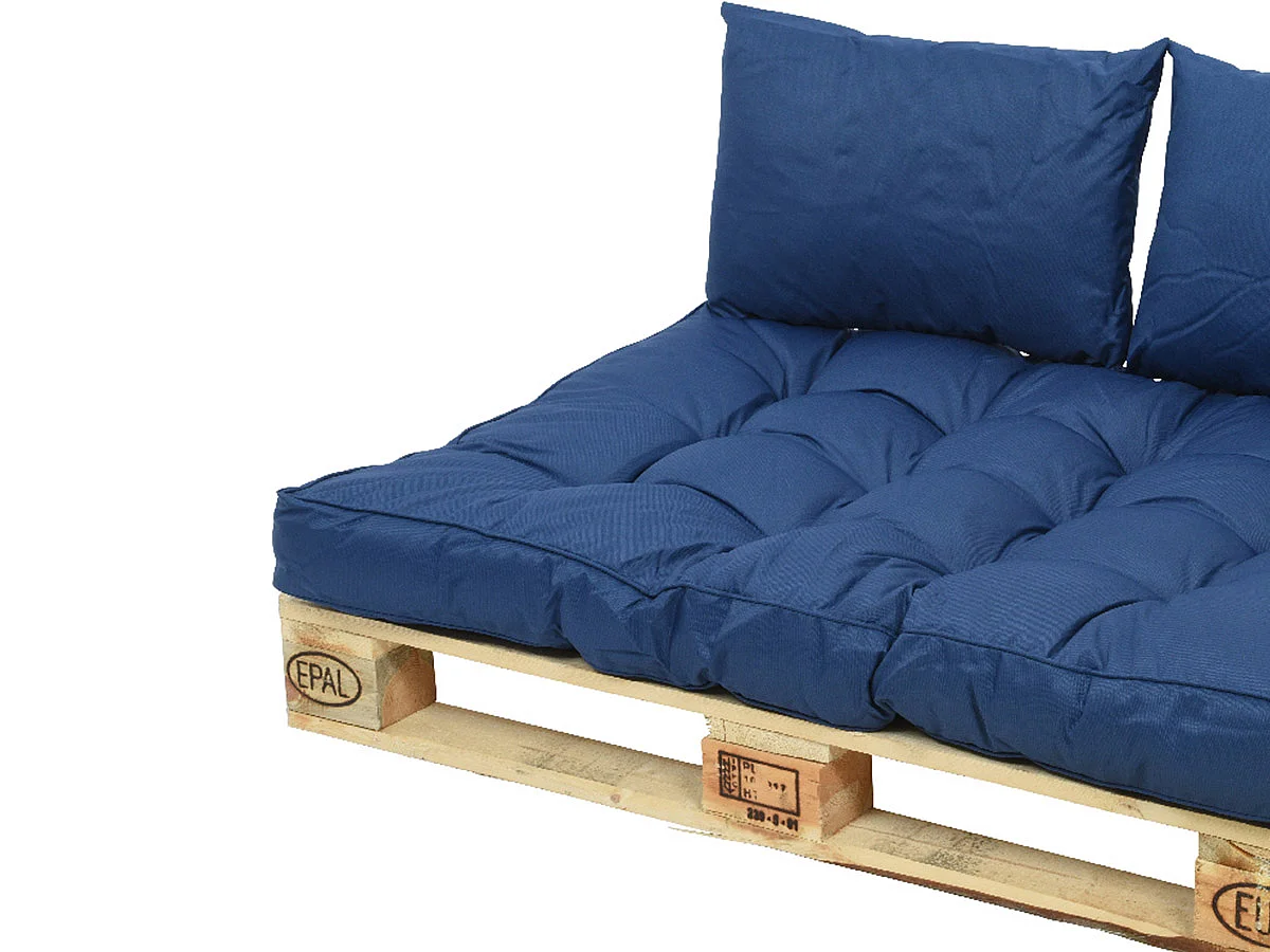 Ensemble coussin d'extérieur palette bleu - Jardideco