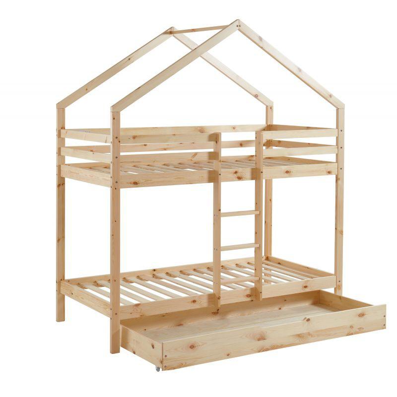 Lit Cabane Avec 2 Tiroirs Cocon Doux 90x190 cm - Laïba Kids