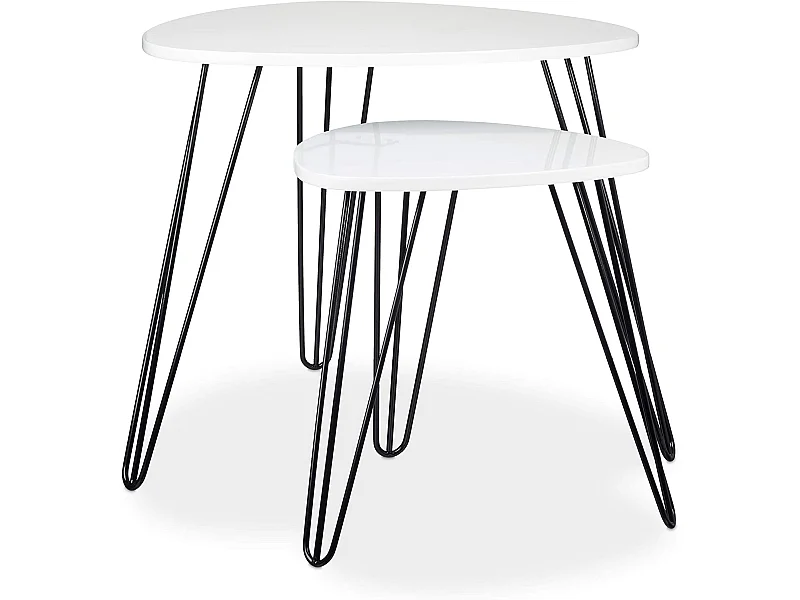 Table basse d'appoint angulaire métal blanche 52 x 52 x 60 cm 13_0002632_2