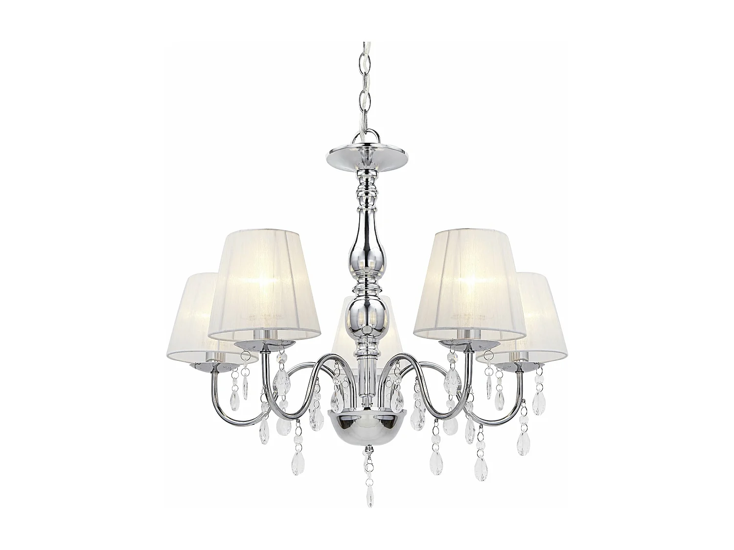 Lustre plafonnier lampe de plafond aluminium plastique chrome blanc 45 cm 03_0002817