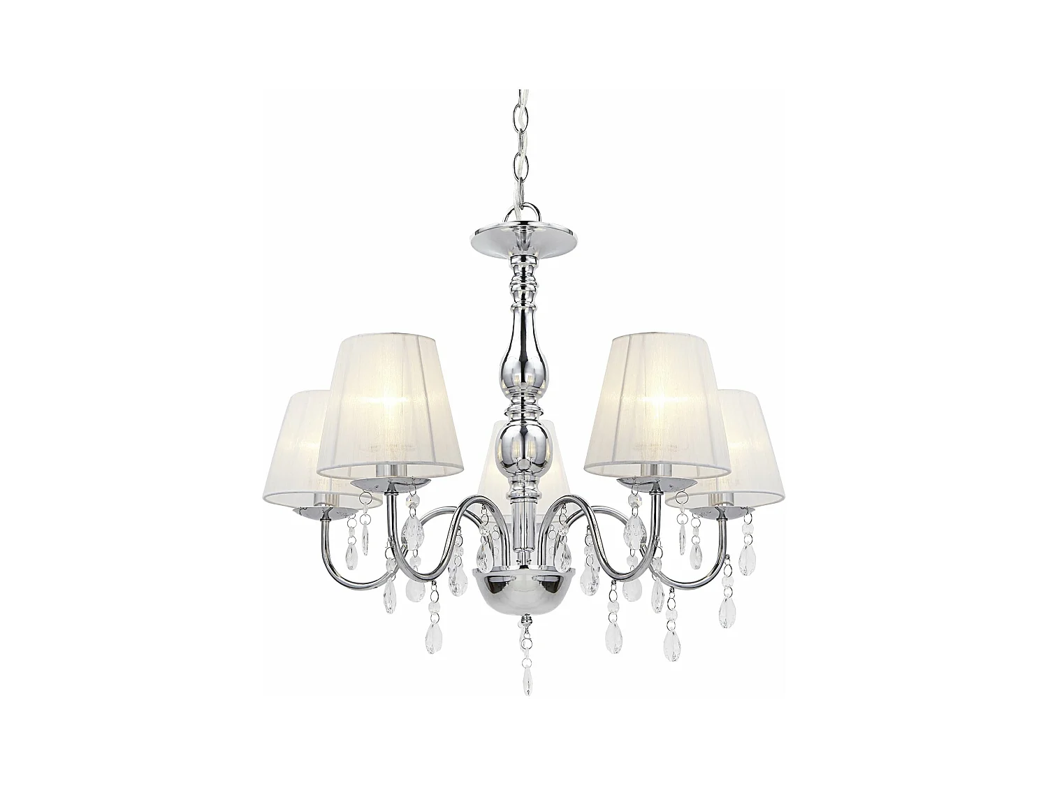 Lustre plafonnier lampe de plafond aluminium plastique chrome blanc 45 cm 03_0002817