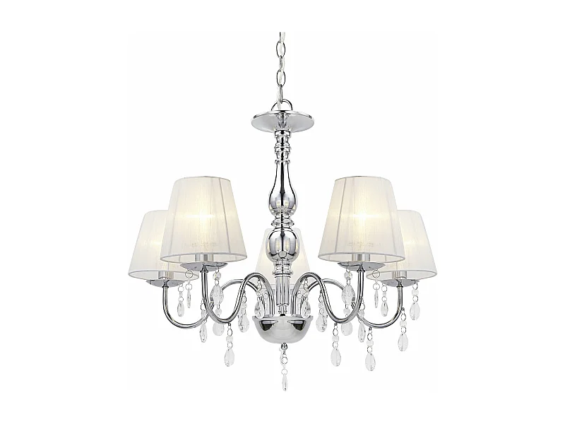 Lustre plafonnier lampe de plafond aluminium plastique chrome blanc 45 cm 03_0002817