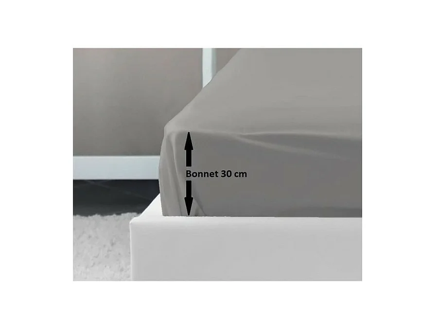 Hoeslaken 100% katoen 160x200x30 cm Lichtgrijs - OEKO-TEX gecertificeerd