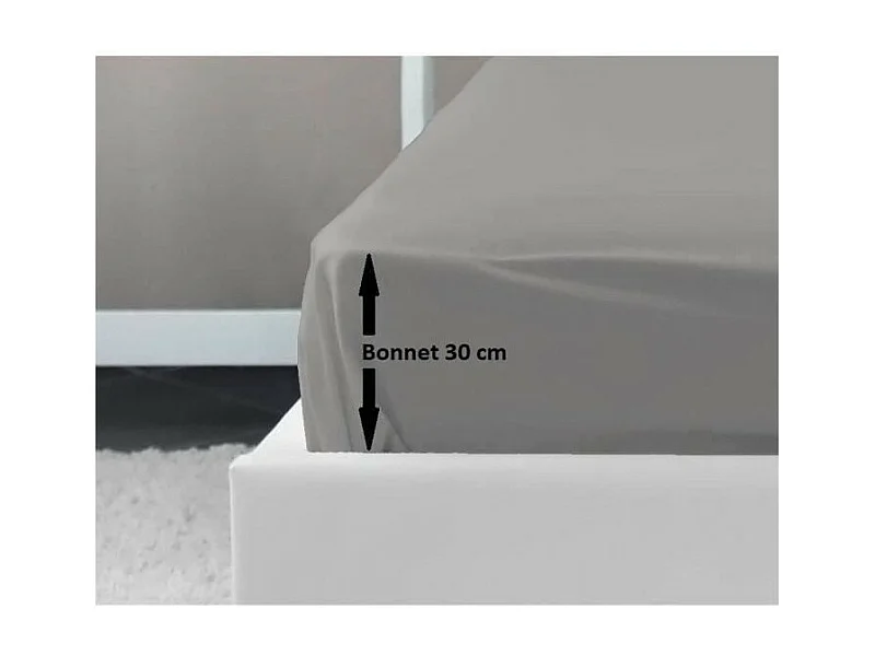 Poszewka na materac 100% bawełny 140x190x30 cm jasnoszary