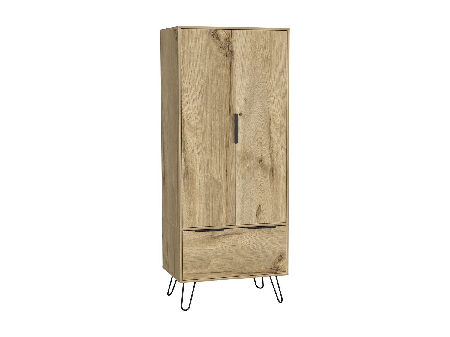 Armoire Augusta, avec 1 tiroir et des pieds en Épingle à cheveux Dune