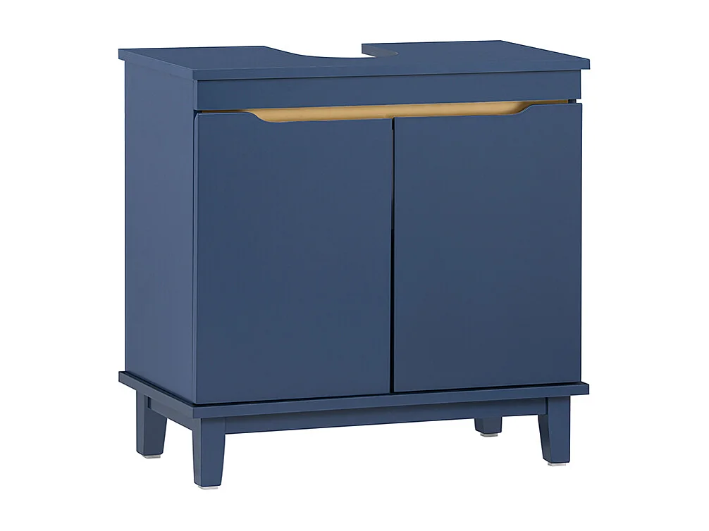 SoBuy Wastafelmeubel, 2-deurs wastafelmeubel, badkameropbergmeubel, opbergkast, donkerblauw, L60 x D30 x H59 cm, BZR113-B