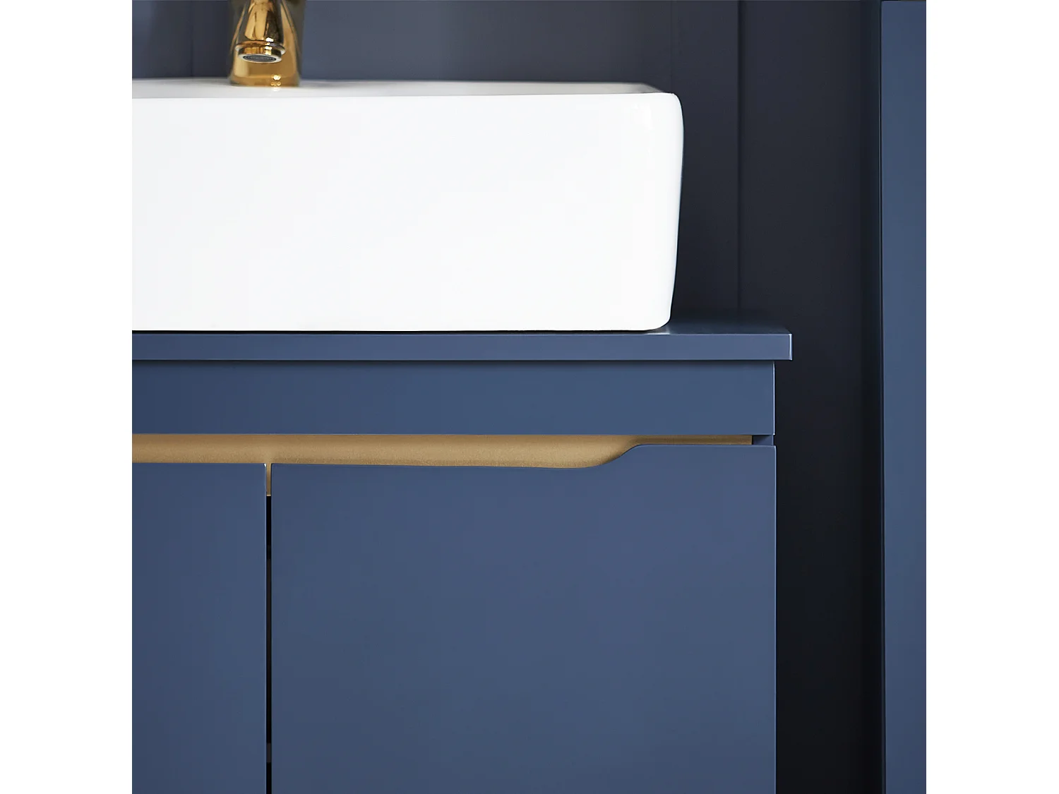 SoBuy Wastafelmeubel, 2-deurs wastafelmeubel, badkameropbergmeubel, opbergkast, donkerblauw, L60 x D30 x H59 cm, BZR113-B