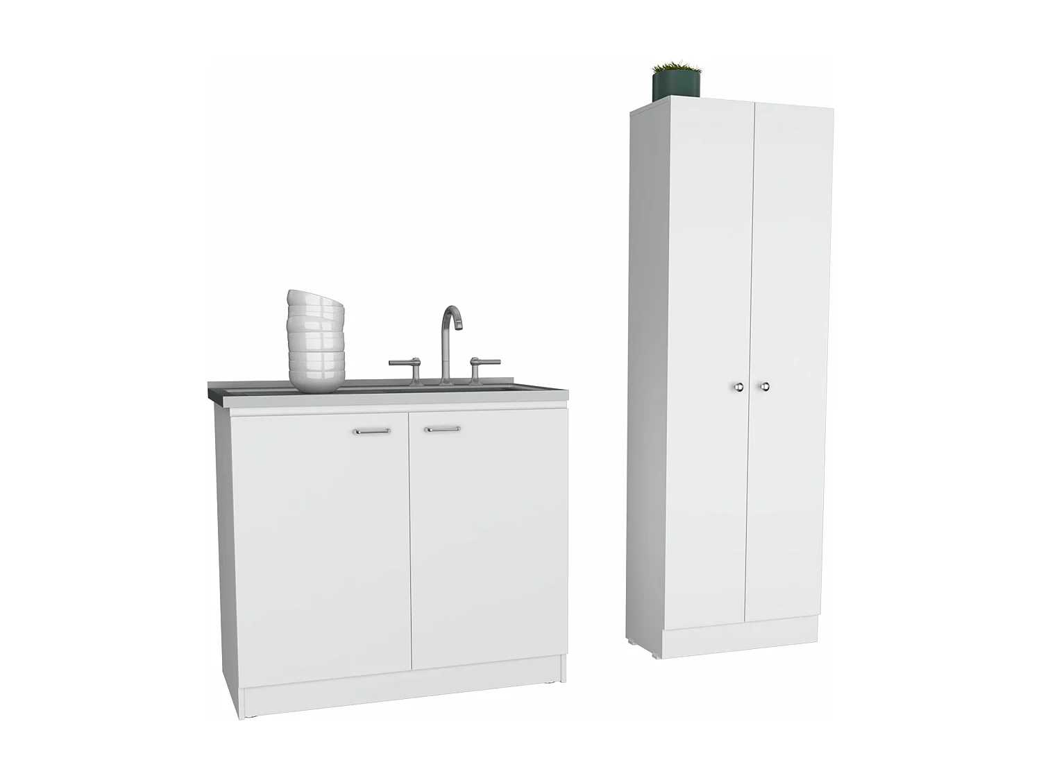 Set Belmont, 90/70.8 Al cm X 100/23.6 An cm X 19.7/11.8 P cm, Bianco/Duna