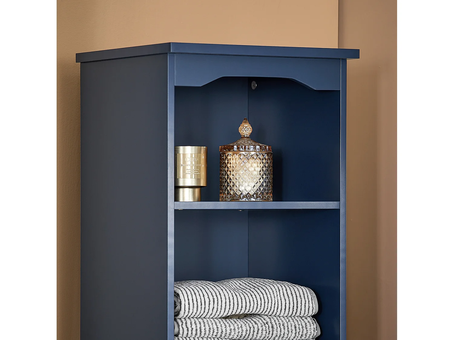 Mobile Alto Da Bagno Mobile Colonna Bagno Salvaspazio Armadio Da Terra Colore Blu 35x30x170 Cm BZR112-B SoBuy