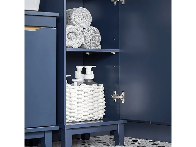 SoBuy BZR112-B Meuble Colonne de Salle de Bain, Armoire Haute, Étagère de Rangement, Placard de Rangement, Colonne de Rangement