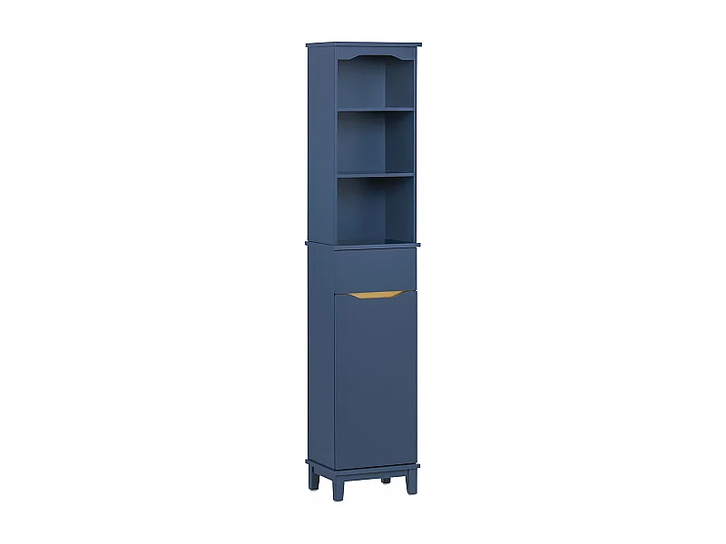 SoBuy BZR112-B Meuble Colonne de Salle de Bain, Armoire Haute, Étagère de Rangement, Placard de Rangement, Colonne de Rangement