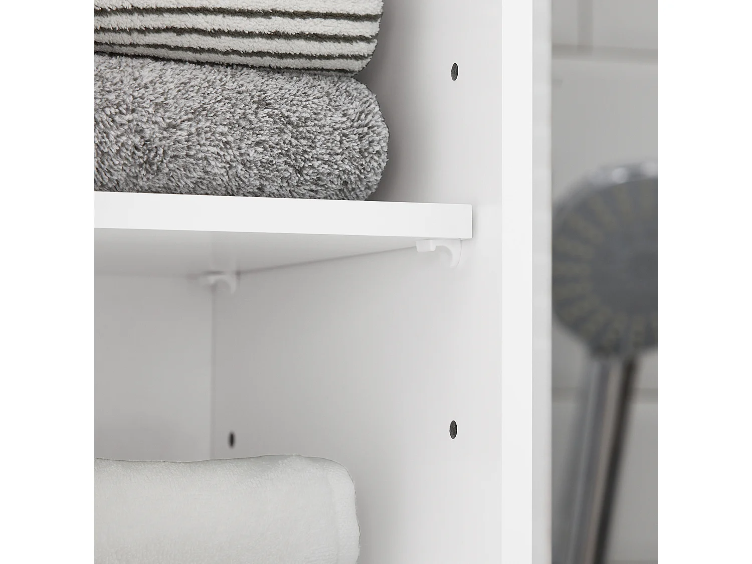 Sobuy bzr109-w meuble colonne de salle de bain armoire haute etagère de rangement meuble de rangement sur pieds avec 2 portes et 1 tiror et 1 compartiment ouvert