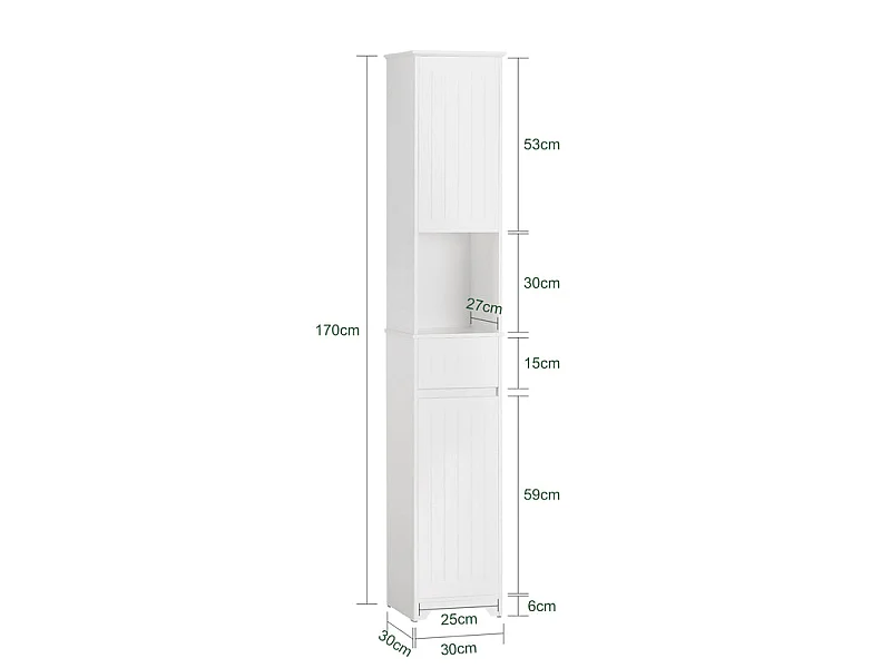 Hochschrank BZR109-W 30 x 170 x 30cm
