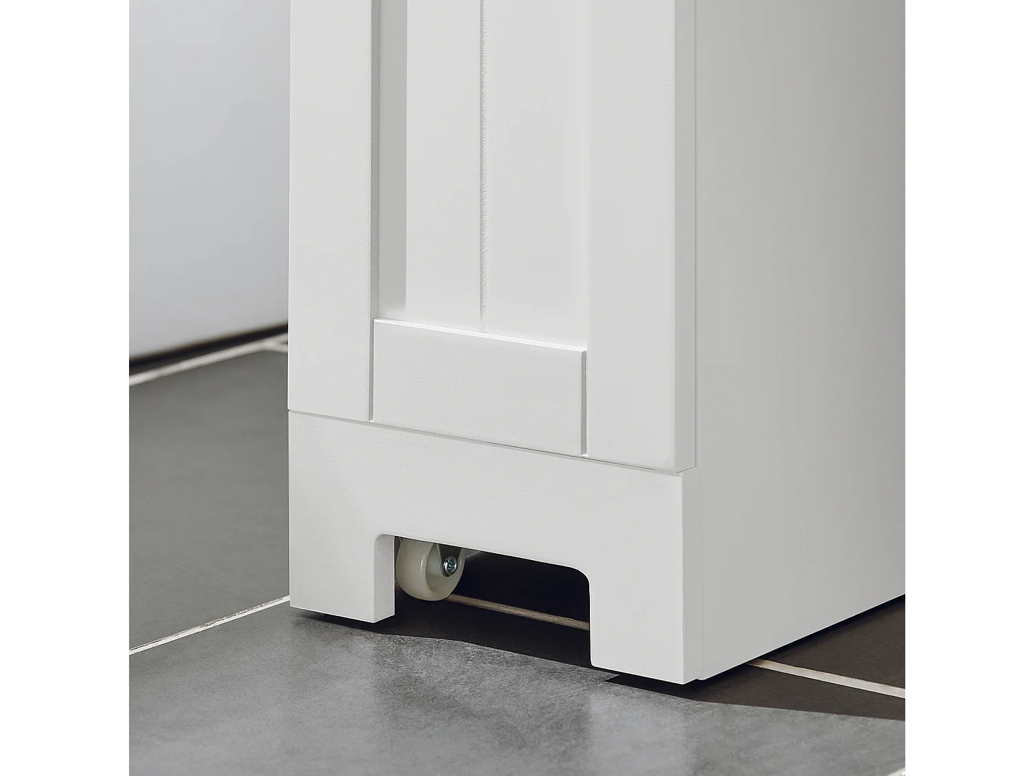 Estantería Estrecha para Baño Mueble Auxiliar Armario Móvil Multifuncional de Almacenaje con 1 Puerta 1 Cajón y 3 Estantes Blanco 65 x 20 x 70 cm BZR106-W SoBuy ES